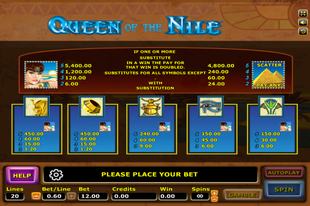 เกม Queen Of The Nile